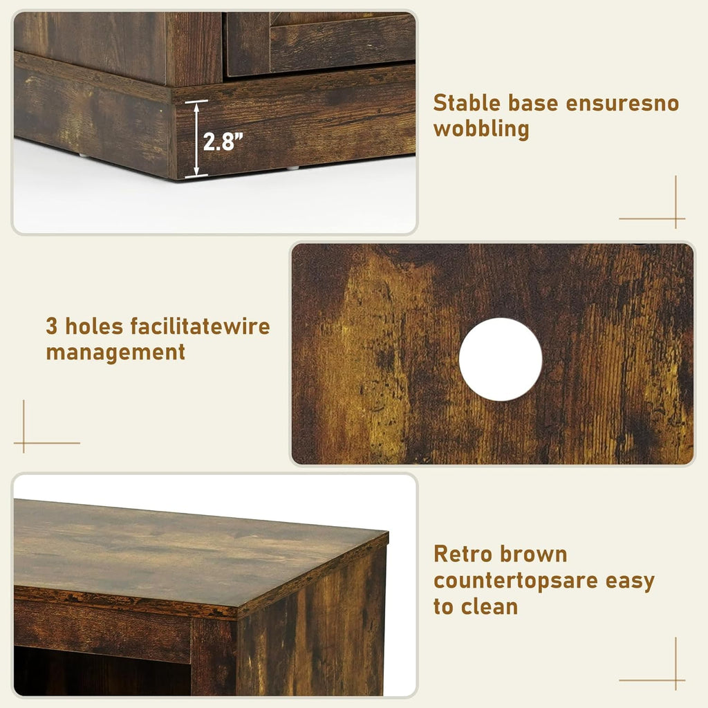 Farmhouse TV Stand with 50" Fireplace for 95" TV, 83" Fireplace Entertainment Center with Barn Doors and LED Light