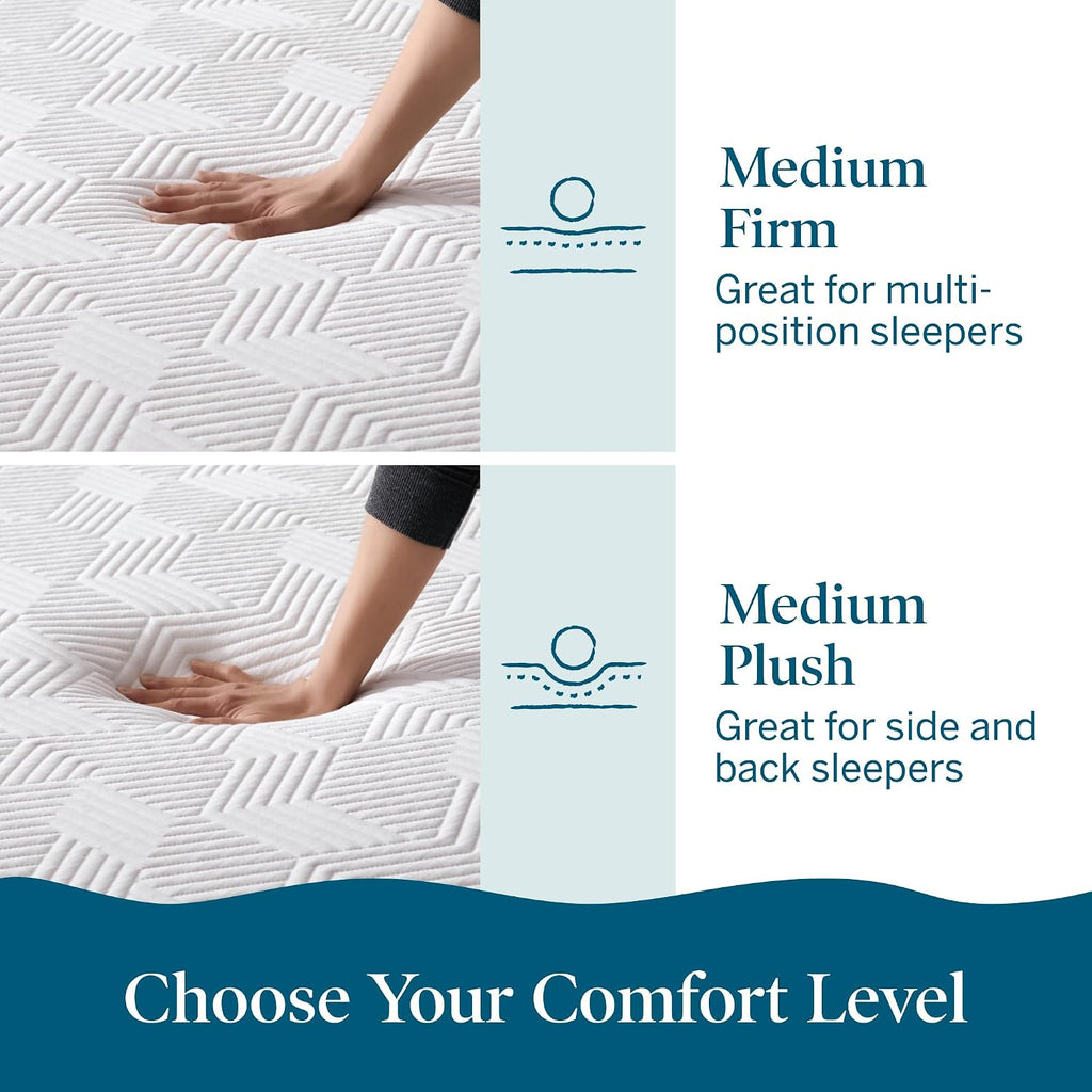 14" Plush Gel Memory Foam Mattress - Bamboo Charcoal & Cooling Gel - Fiberglass Free - Bed in a Box - CertiPUR-US