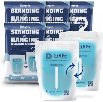 5 Packs Hybrid Moisture Absorbers & Musty Odor Eliminator Dehumidifier to Control Excess Moisture for Basements