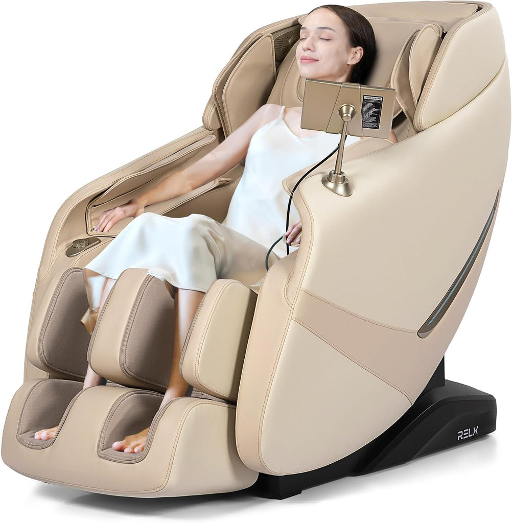 Massage Chair Full Body, Zero Gravity, Airbag Shiatsu, SL-Track, Beige | Zero Gravity Massage Chair with 13 Modes