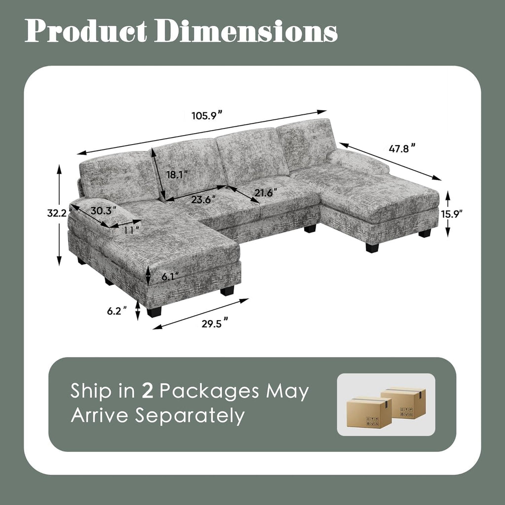 Furniwell Convertible Sectional Sofa Couch