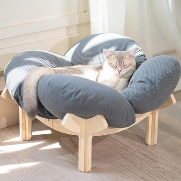 Elevated Cat Bed for Indoor Cats Couch Sofa Flower