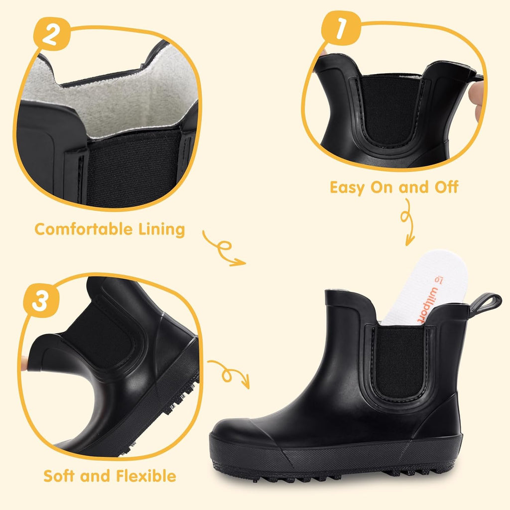 Kids Waterproof Chelsea Rain Boots