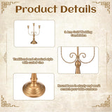 2 Pcs 3 Arm Gold Candelabra, 11.6" Metal Candle Holders Candelabra Centerpieces for Tables Theme Party Table