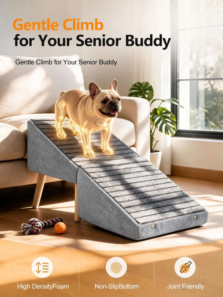 Dog Ramp Ottoman with Storage for Small Dogs, Dog Stairs for Couch