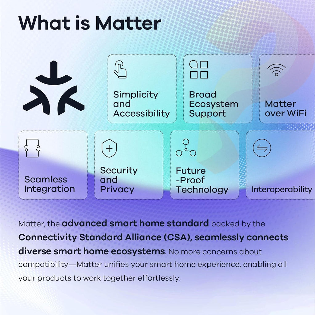 Matter Smart Light Bulb, Smart Bulbs Compatible with Alexa/Apple Home/Google Home, Color Changing Light Bulbs
