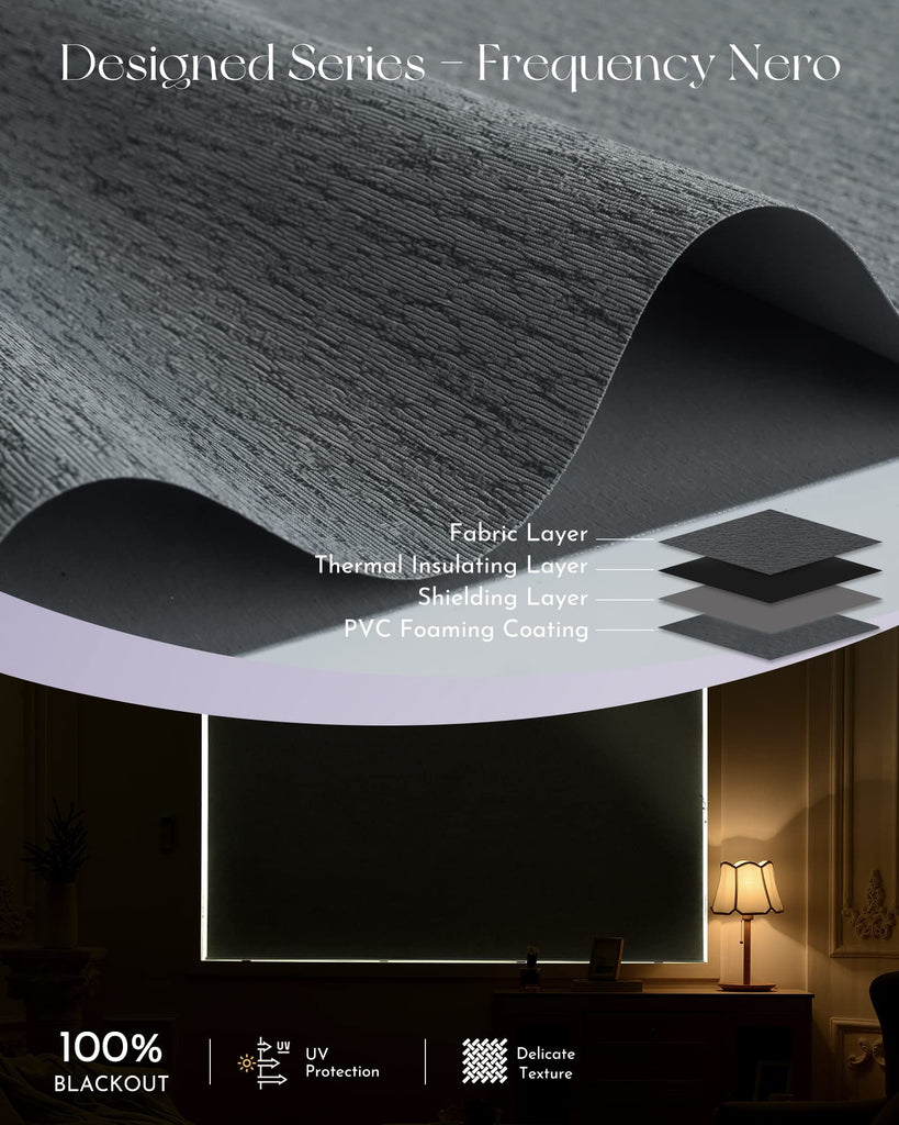 Smart Blackout Roller Shades Compatible with Alexa Google WiFi Hardwired Textured Fabric Motorized Blinds Remote