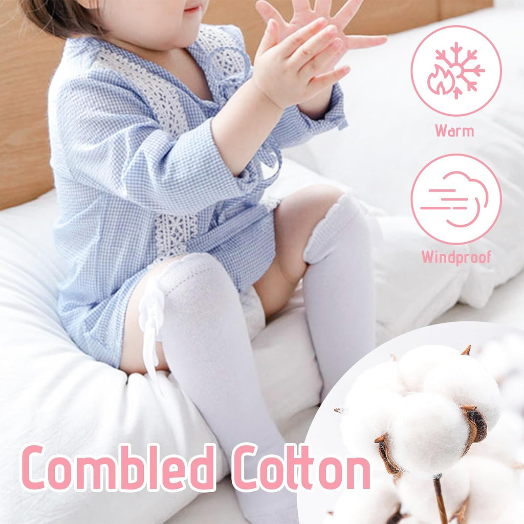Baby Knee High Socks With Bow Toddler Long Socks Girls Stockings 0