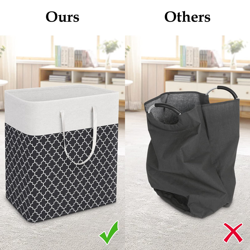Basket Hamper, 100L Clothes Storage, Clover Black