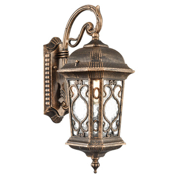 Retro Brass Waterproof Outdoor Wall Light with Water Glass