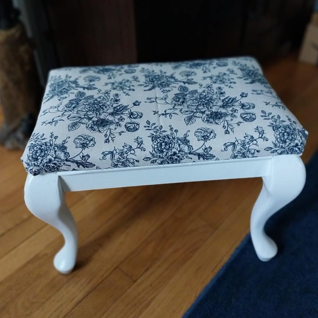 Linen Blue Floral Fabric 2 Yard 60 Inch Width