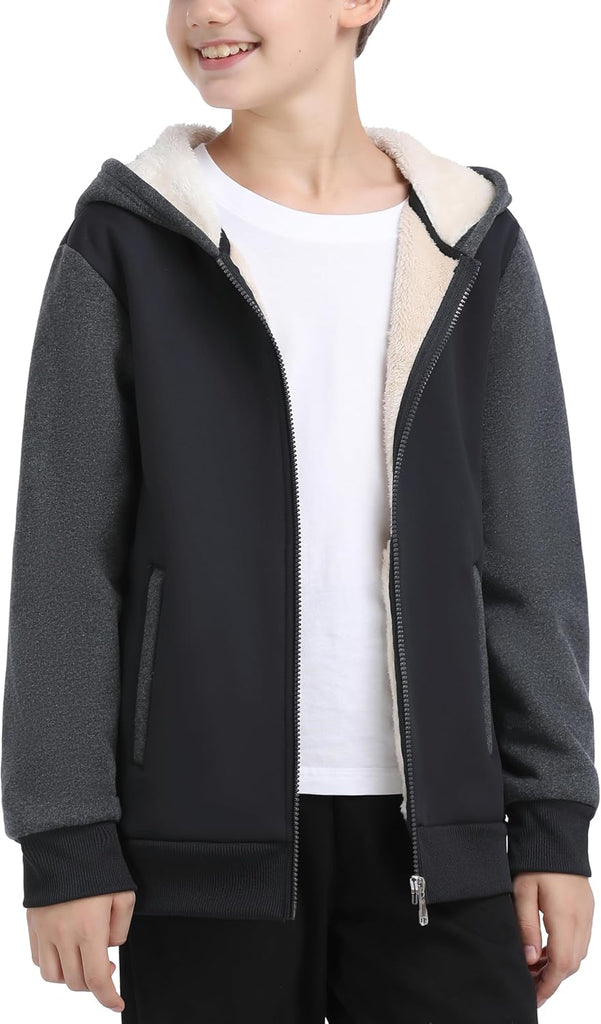 Boy Fleece Jackets Zip up Hoodies Coats for Boys