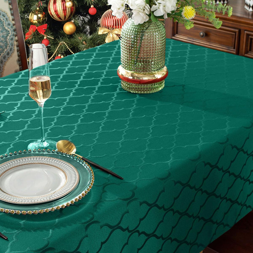 Christmas Rectangle Jacquard Tablecloth, Green, 60" x 120"