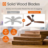 52 inch Ceiling Fans with Lights and Remote Control, Reversible, 3 Wood Blades, 6 Speeds, 5CCT Dimmable, Noiseless, Indoor/Outdoor Black Walnut Ceiling Fan for Bedroom Living Room Gazebo Patio A103-B0DY7M989Q
