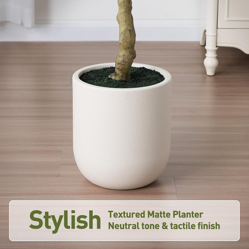 10FT Artificial Ficus Tree Indoor, Large Potted Faux Tree with Silk Leaves