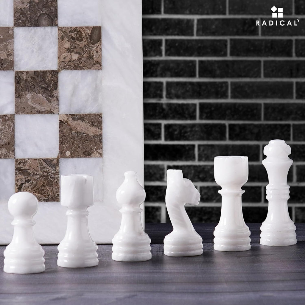 Marble Chess Set 12" Luxury Board Game & Chess Sets for Adults - Set of 32
