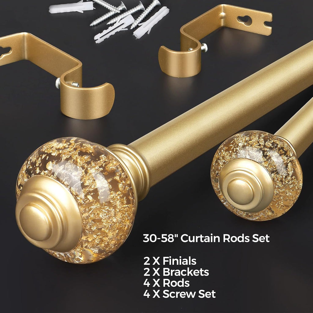 Curtain Rods, 7/8 Inch Telescoping Splicing Drapery Rods for Windows