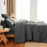 Queen Comforter Set - 7 Pieces Bed in a Bag Queen, Luxury Comforter Set with Sheets for All Season