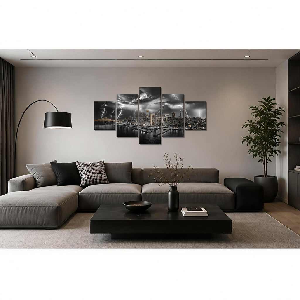 San Francisco Bay Bridge Canvas Wall Cityscape Painting(60"x32")