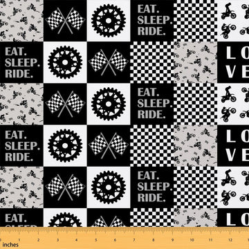 Dirt Bike Fabric by The Yard 10 Yards Extreme Sports Fabric Racing Motocross Rider Buffalo Check Plaid Upholstery for