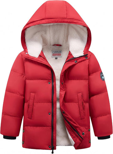Kids Boy's Winter Coat Hooded Puffer Windbreaker Warm Cotton Jacket Parka Down Outdoor Coats