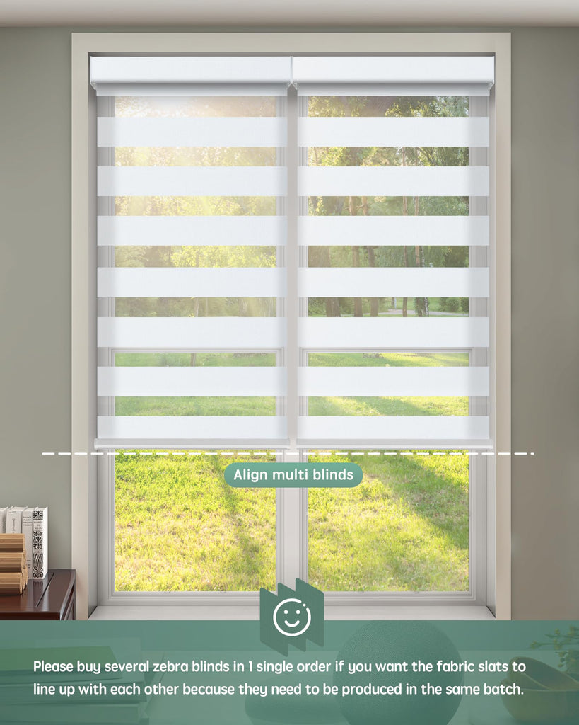 Motorized Zebra Blinds with Remote, Room Darkening Smart Blinds