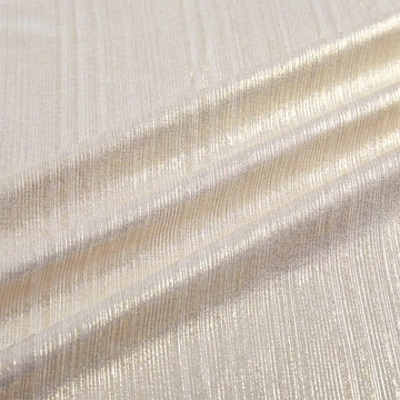 Champagne Rib Knit Fabric by The Yard - 60 Inch Stretchy Metallic, 3 Yards