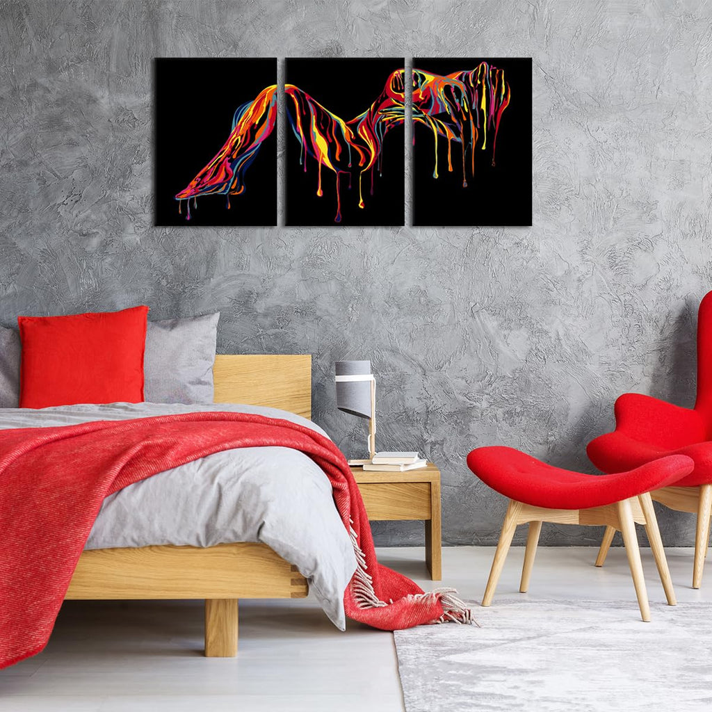 Nude Woman Wall Decor Sexy Wall Art Abstract Body Painting Prints Ready to Hang Sexy Posters Picture Fashion Naked