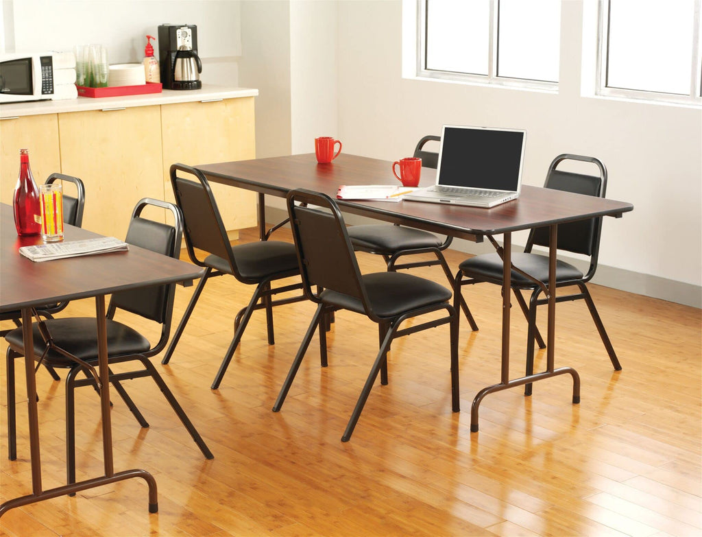 Wood Folding Table, Rectangular, 72" W x 30" D x 29" H, Mahogany