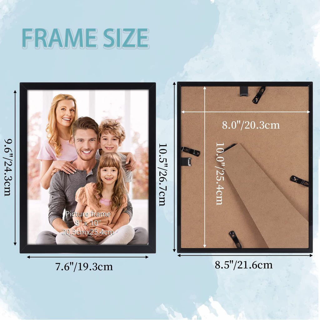 Black 8x10 Picture Frame Set of 18, Multi Photo Frames 8 by 10 Bulk for Wall Hanging or Tabletop Display