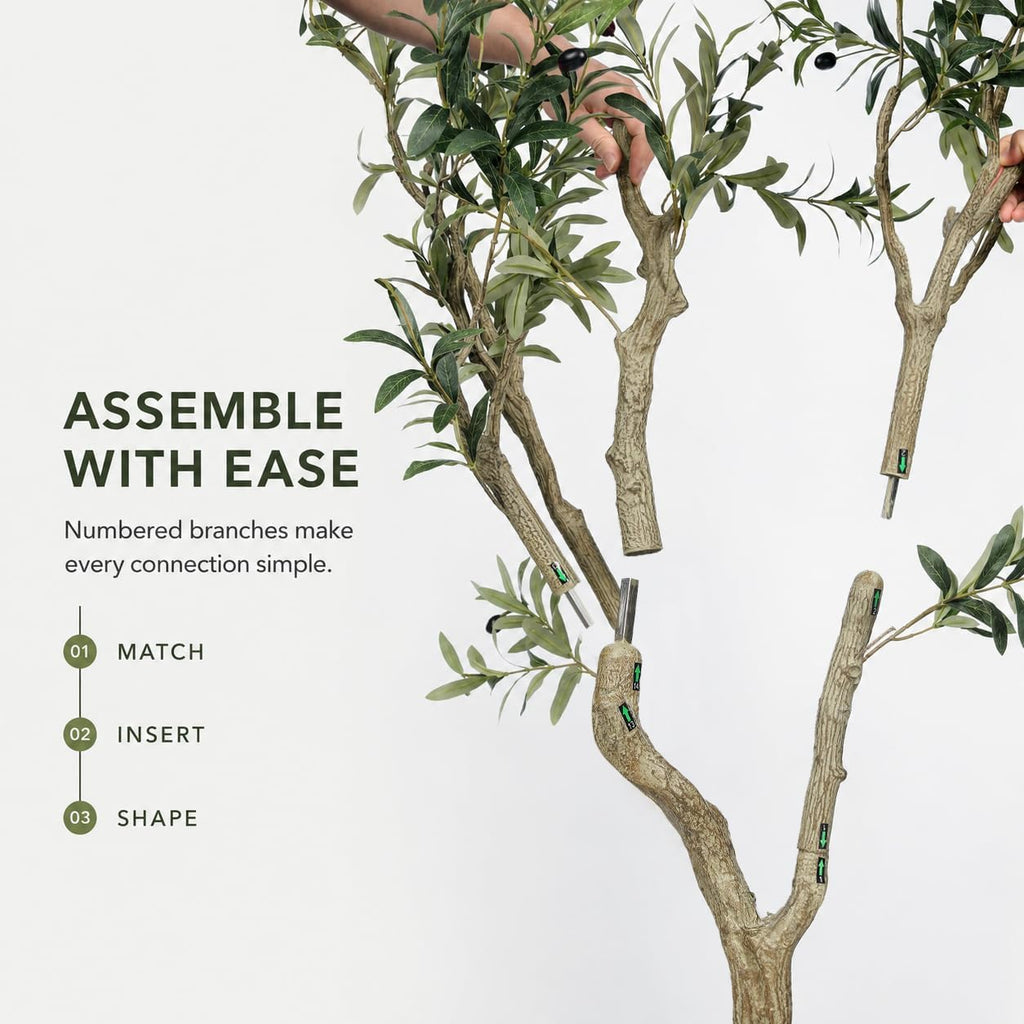 8FT Olive Trees Artificial Indoor - Thick Trunk & Lifelike Fruits