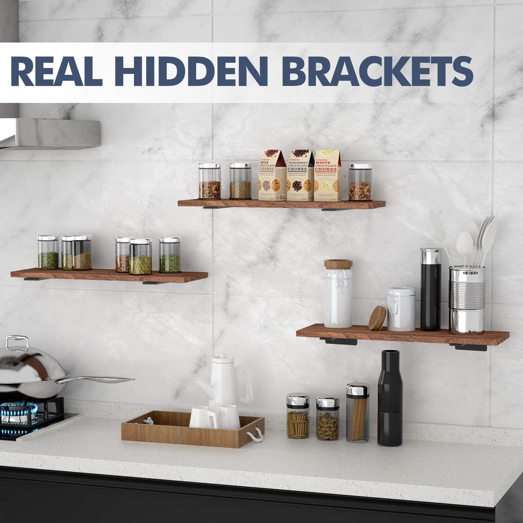 6 Inch Floating Shelf Brackets, 6 Pack L‐Shape Shelf Supports