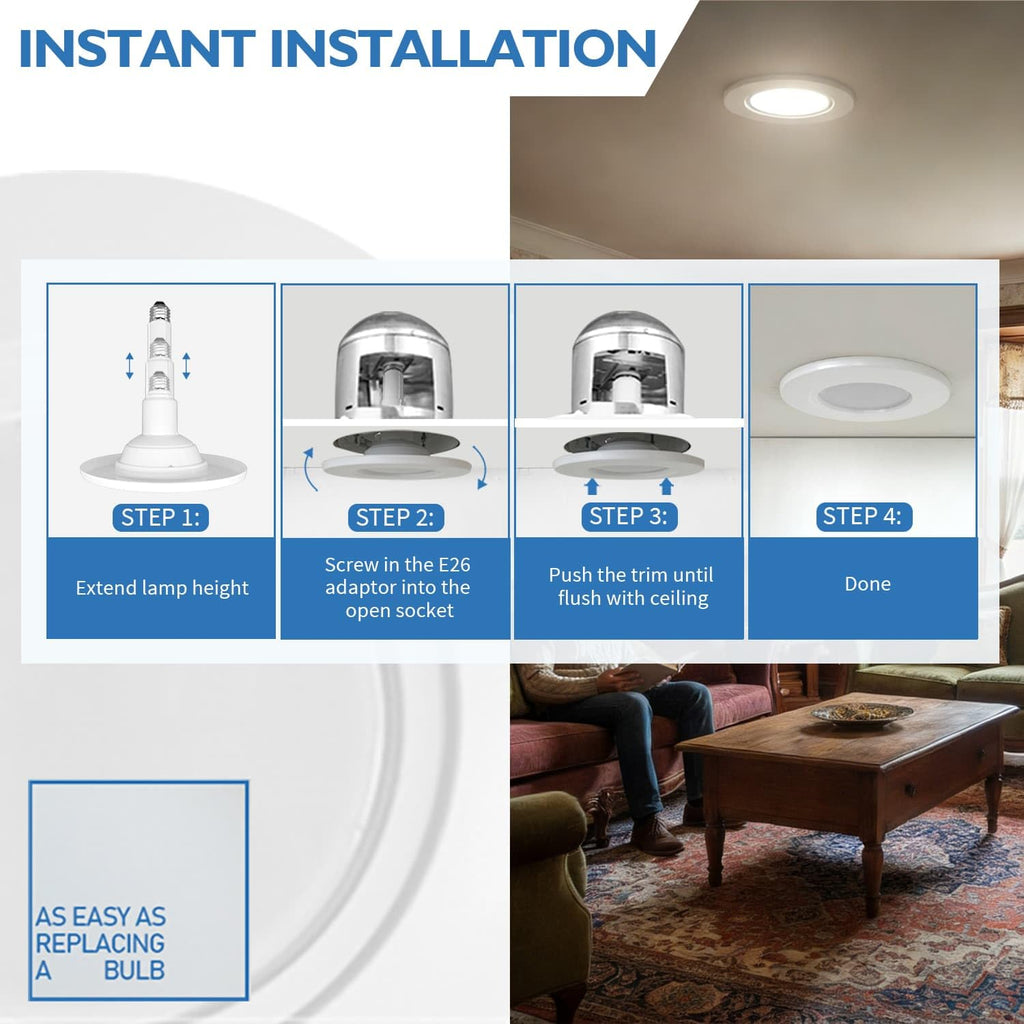 5/6 Inch LED Can Lights Adjustable Retrofit Recessed Lighting,12 Pack