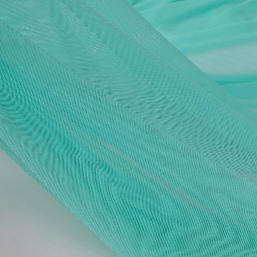 Superfine 4-Way Stretch Net Fabric Spandex Power Mesh Lightweight Sheer 60" Wide, a Continuous 5 Yards (Aqua)