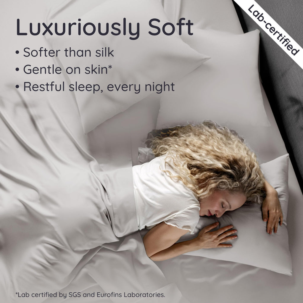 100% Viscose Derived from Bamboo Pillowcases Standard Size - Set of 2 Cooling Pillow Cases Standard Size, Super Soft
