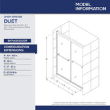 Duet 44-48 in. W x 72 in. H Semi-Frameless Bypass Sliding Shower Door in Chrome, SHDR-1248728-01