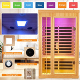 1 to 2 Person Infrared Saunas for Home, Dry Sauna for Home, Low Emf Infrared Sauna 1350W Indoor Saunas