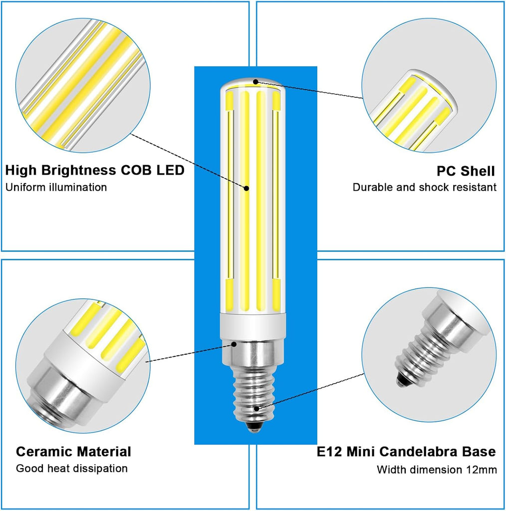 Dimmable E12 C7 LED Candelabra Light Bulb 10W Equivalent 100W Daylight