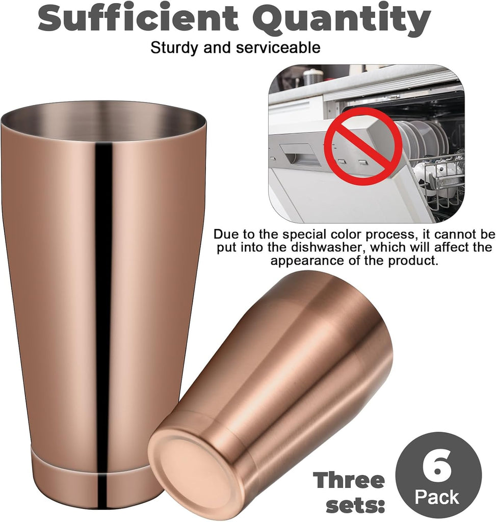 Shakers Bartending Boston Cocktail Shaker, Bronze - Set of 6