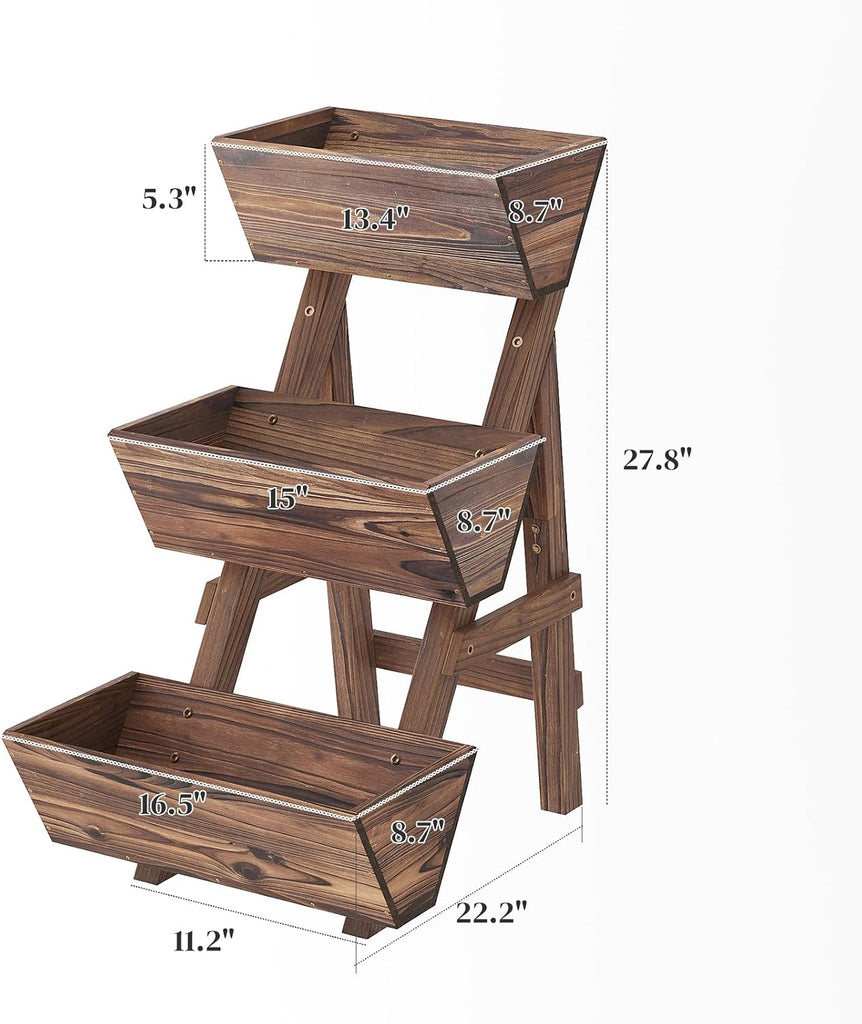 Vertical Raised Garden Bed | Wooden, Tiered Planter Box, Garden Planter Stand