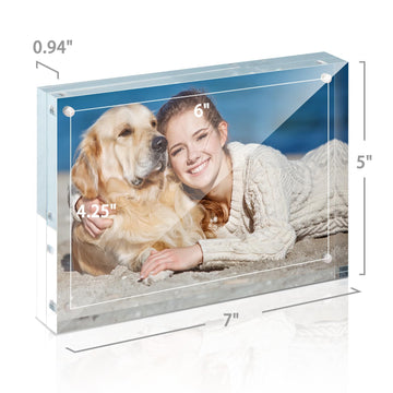 5x7 Acrylic Frame 1 Pack, 24MM Thicker Frameless Clear Picture Frames