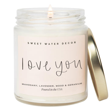 You Scented Candle, Non Toxic Soy Candles with Fresh Lavender, Geranium, Warm Mahogany and Earthy Teakwood, 40 Hour