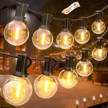 (*2PC) Outdoor String Lights, G40 LED Patio Lights with 100+4 Bulbs, Waterproof Shatterproof Dimmable Globe