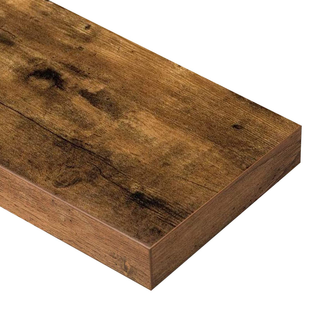 Bathroom Floating Shelves for Wall (Brown, Set of 2, 15.7")