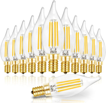 Candelabra Light Bulbs 5000K, 40W Eq Dimmable E12 LED Bulb, 12PCS