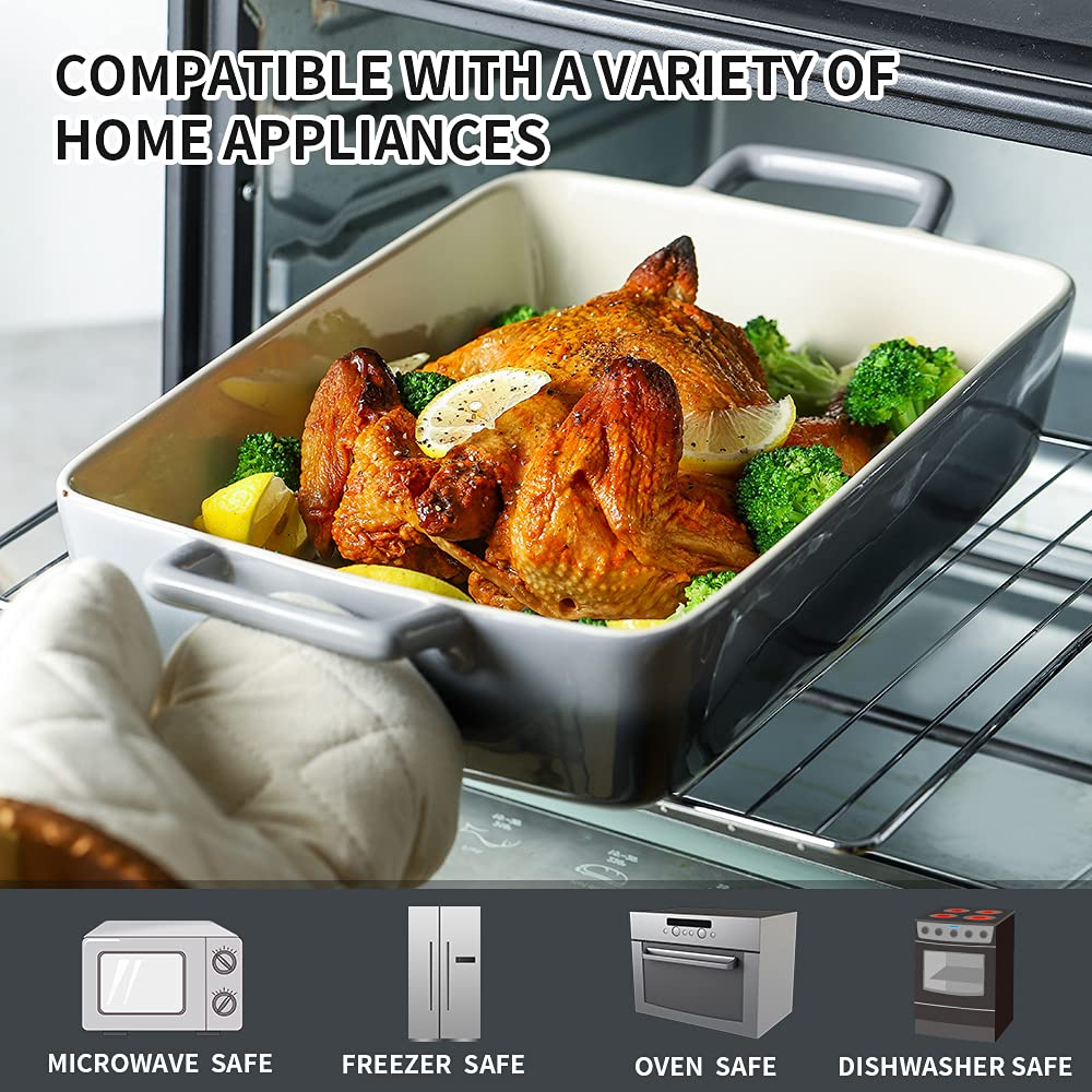 Bakeware Set, Ceramic Baking Dish, Rectangular Baking Pans for Cooking, Cake Dinner, Kitchen, Banquet and Daily Use