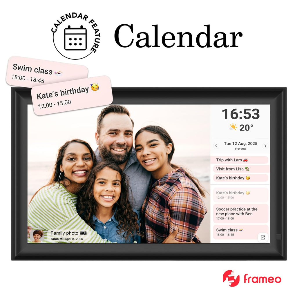 15.6 inch Digital Photo Frame with 1920x1080 FHD IPS LCD Touch Screen, Dual-WiFi Share Photos & Videos Via Frameo