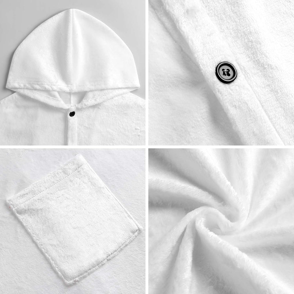 Cartoon Print Wearable Blanket Hoodie Flannel Hooded Blanket | Sweatshirt Oversized Cozy Sweater Gift