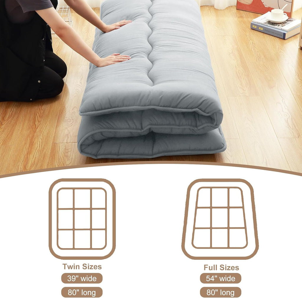 3" Japanese Floor Futon Mattress, Portable Tatami Sleeping Pad