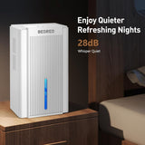 Dehumidifier, 95OZ Dehumidifier for Home 1000 Sq.Ft - Quiet with Auto Shut Off & Relaxing 7 Color Ambient Light